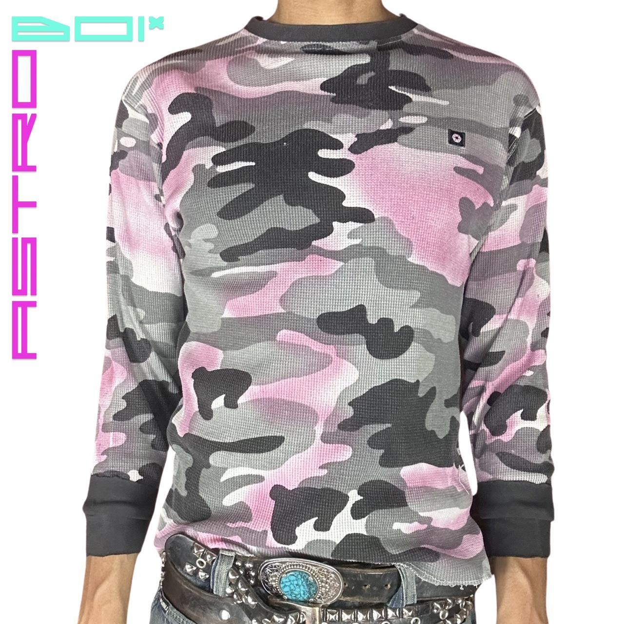 ASTROBOI* SOUTH POLE PINK CAMOUFLAGE WAFFLE T-SHIRT _ MEDIUM