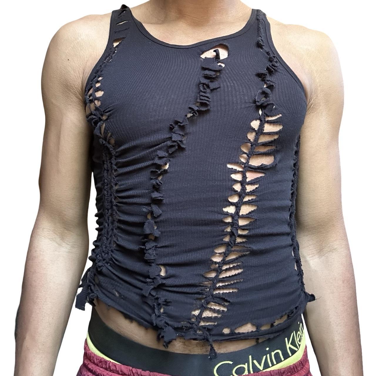 ASTROBOI* 'Morningstar' Black Twist Braided Tank Top – front 2