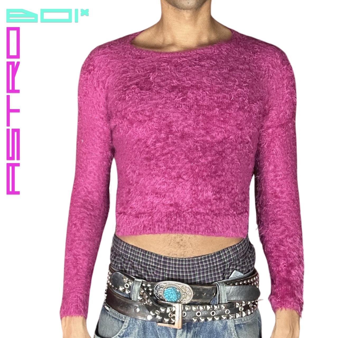 FUZZY MAGENTA LUREX SWEATER