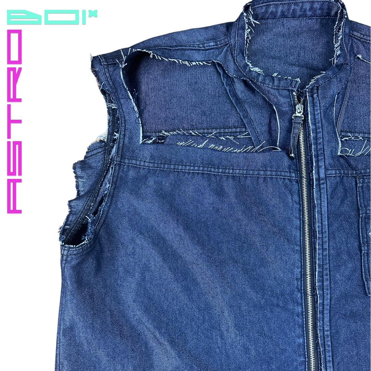 ASTROBOI* CUSTOMIZED FUBU DECONSTRUCTED DENIM VEST_ XL