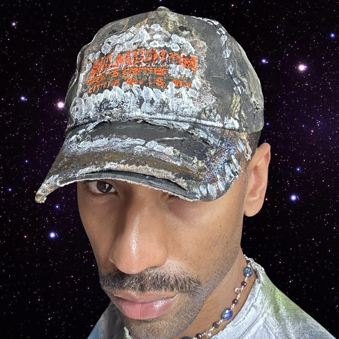 ASTROBOI* Brown Distressed Real Tree Painted Resin Hat - front 