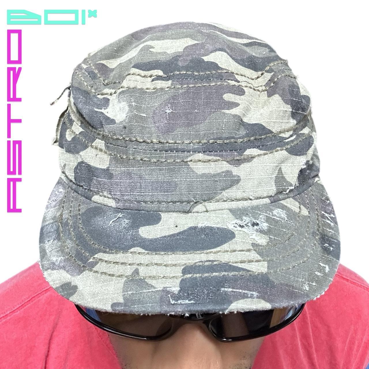 ASTROBOI* Y2K DISTRESSED GREEN CAMOUFLAGE HAT