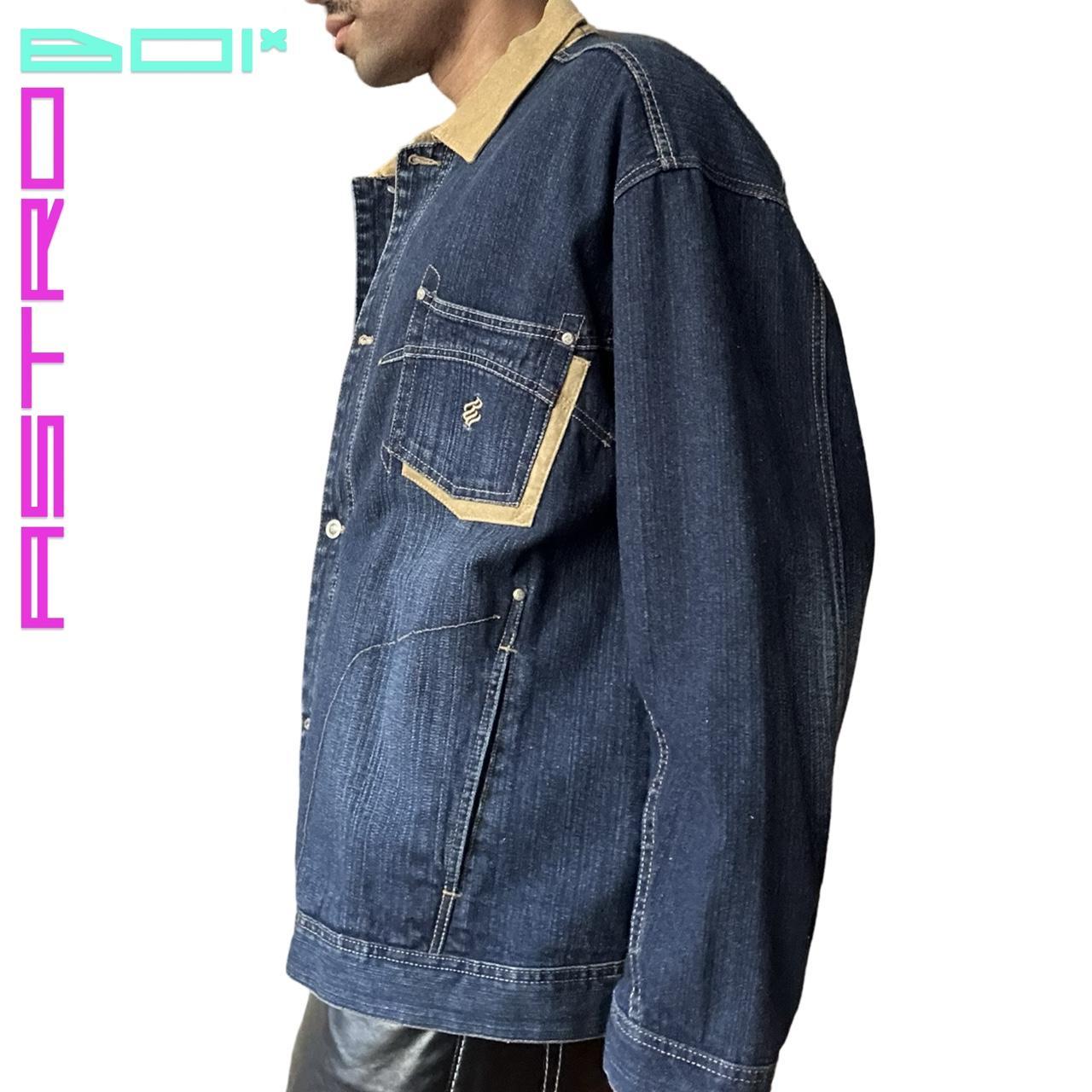 VINTAGE PHAT FARM BLUE OVERSIZED DENIM JACKET_ XXL