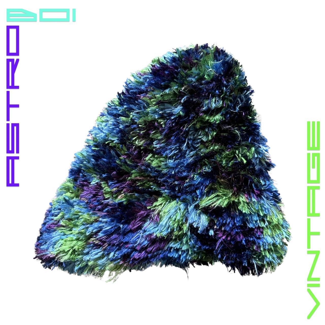 THICK FUZZY ECLECTIC BEANIE_ GREEN/BLUE