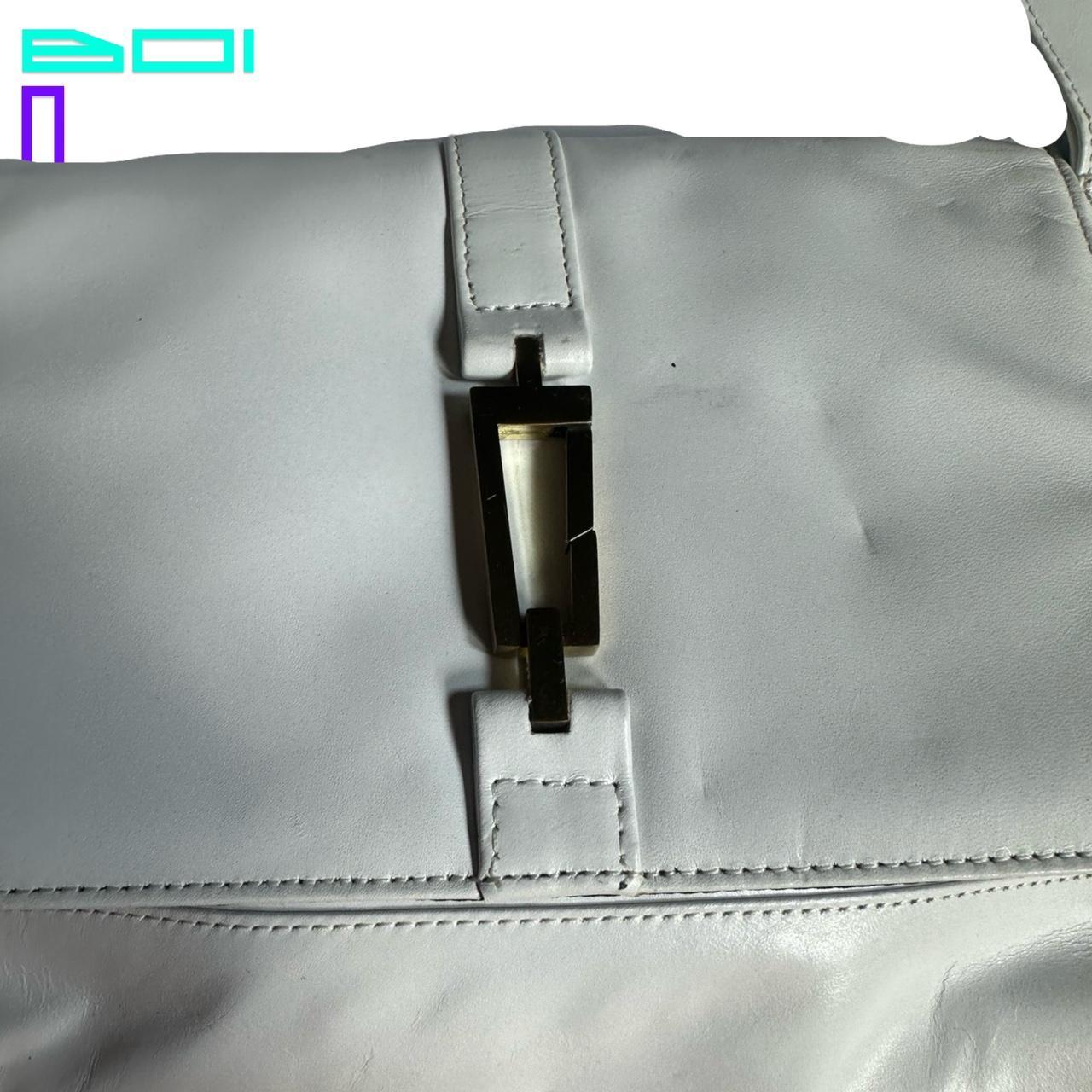 VINTAGE KENNETH COLE WHITE LEATHER SHOULDER BAG