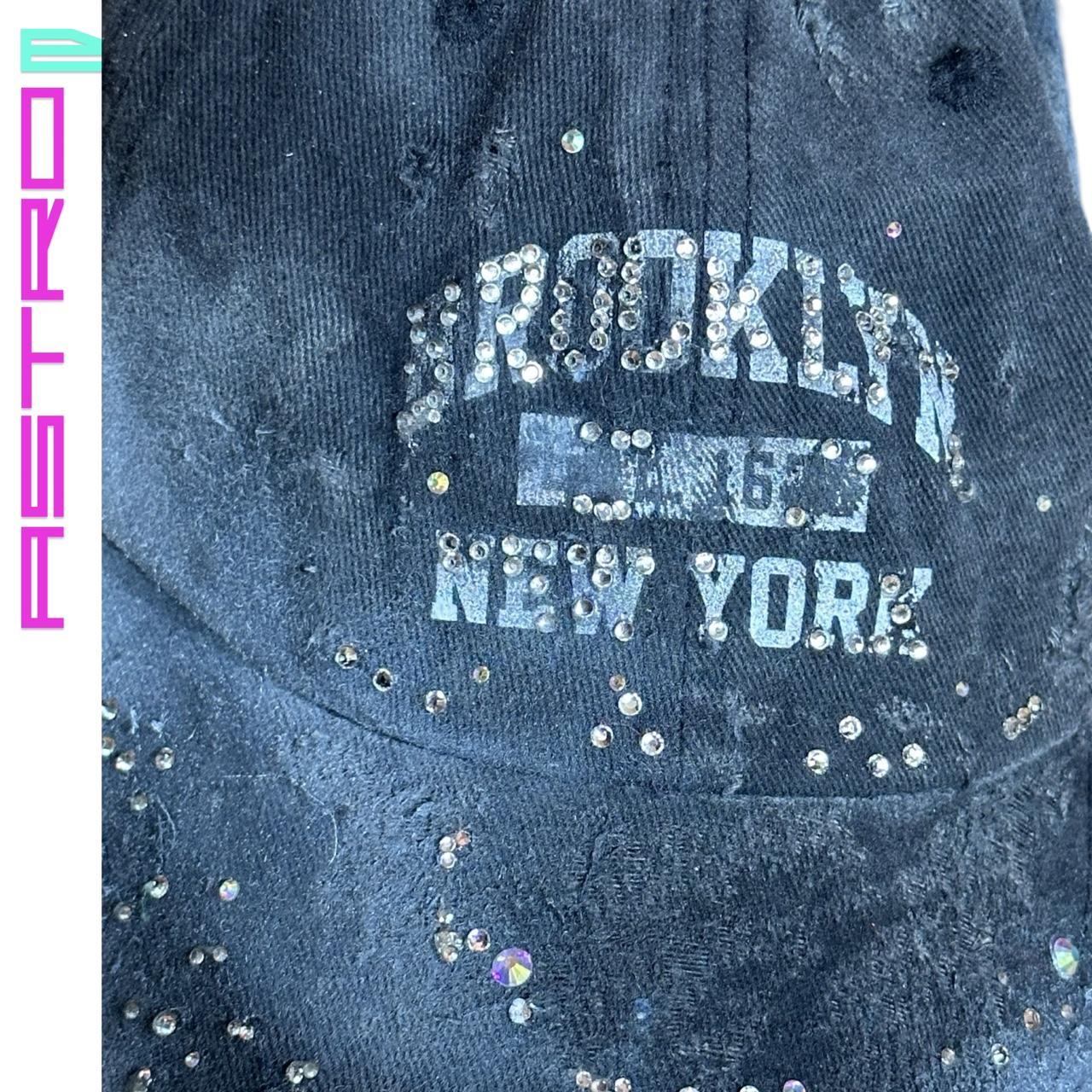 ASTROBOI* BROOKLYN NY DISTRESSED RHINESTONE BLACK HAT