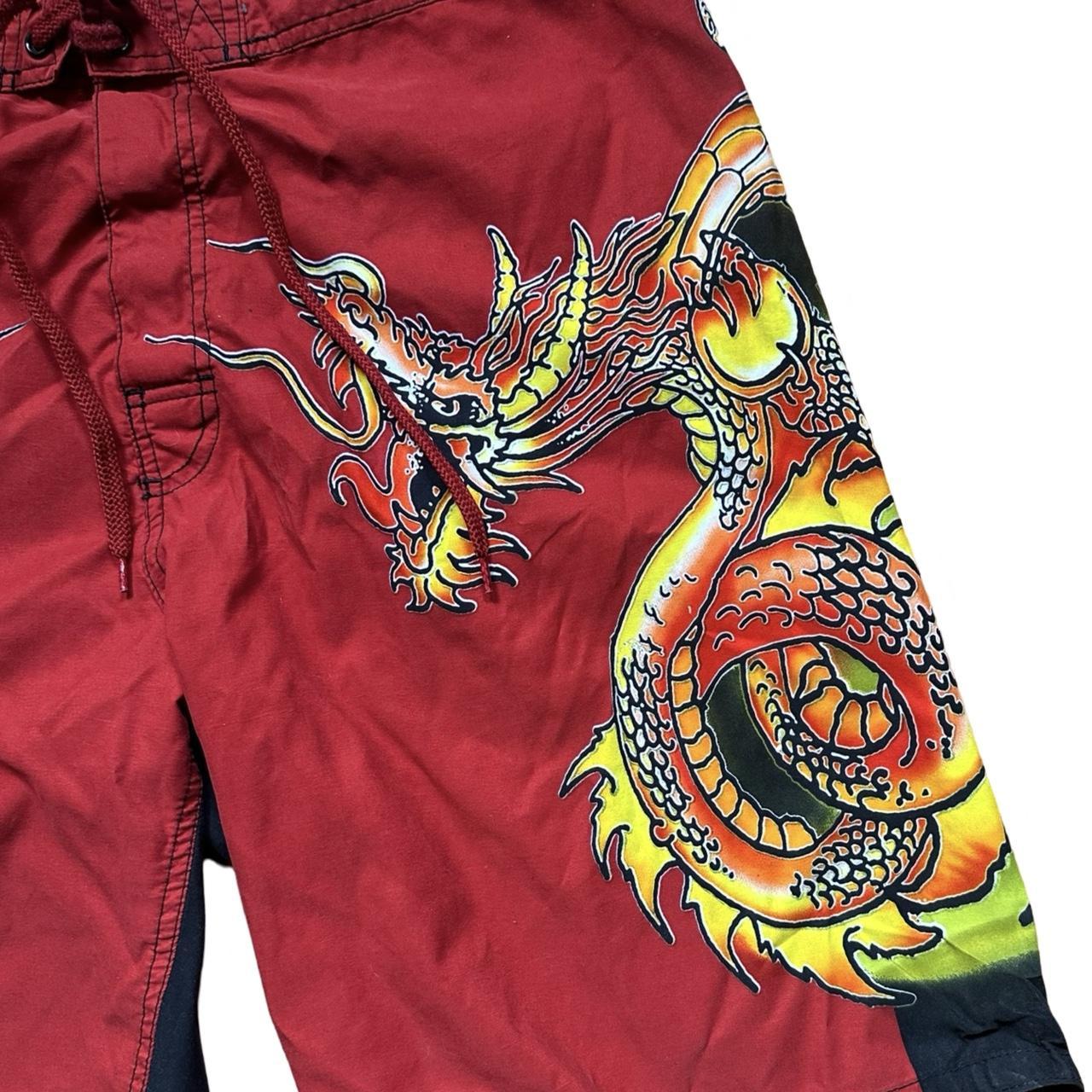 Vintage Phys.sci Orange Dragon Swim Shorts - 30"