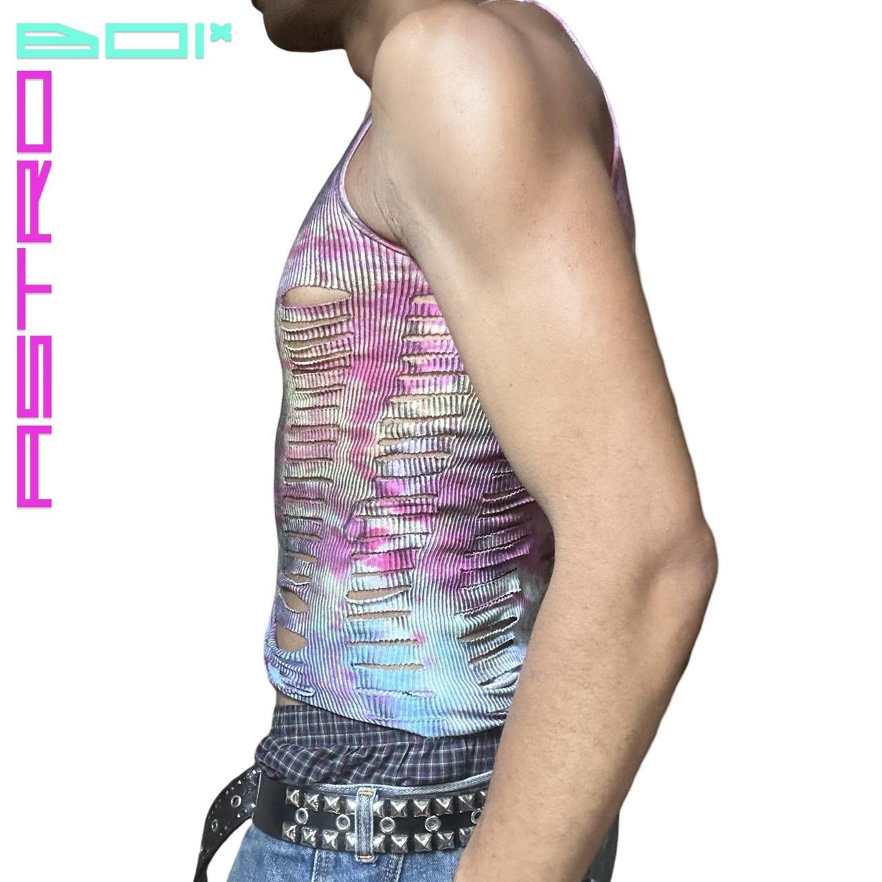 ASTROBOI* HANES PINK TAR TIE DYE RIBBED TANK TOP_ SMALL