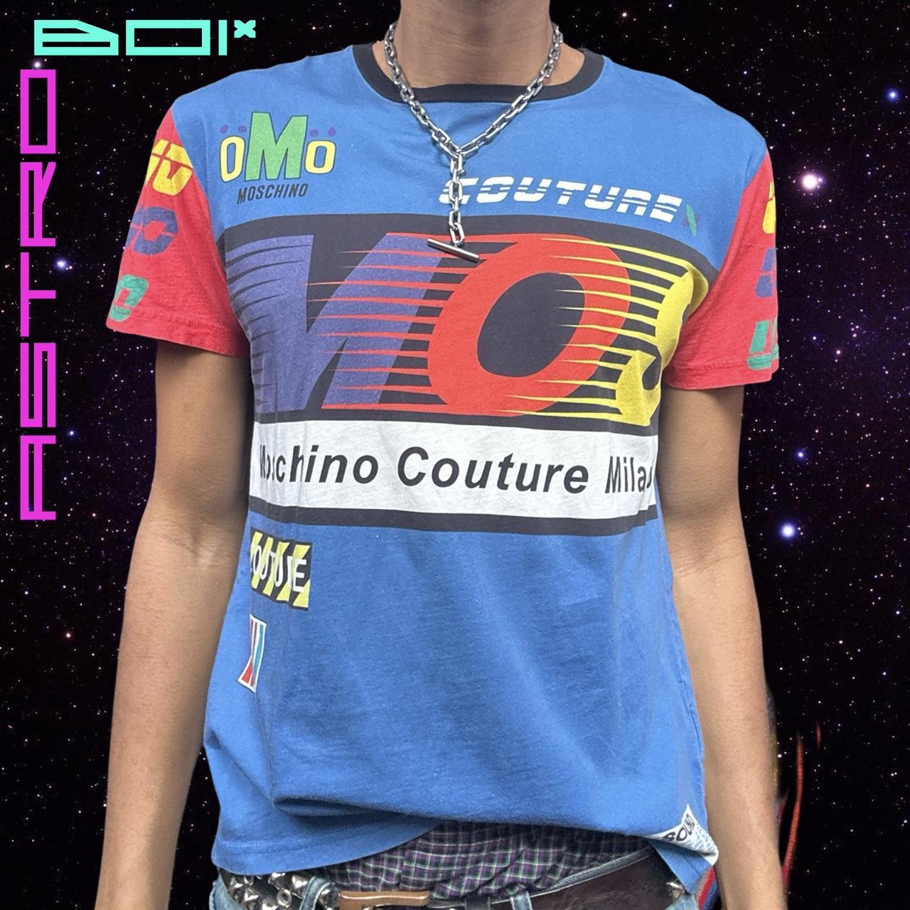 Moschino Couture Men's Blue Racing T-Shirt