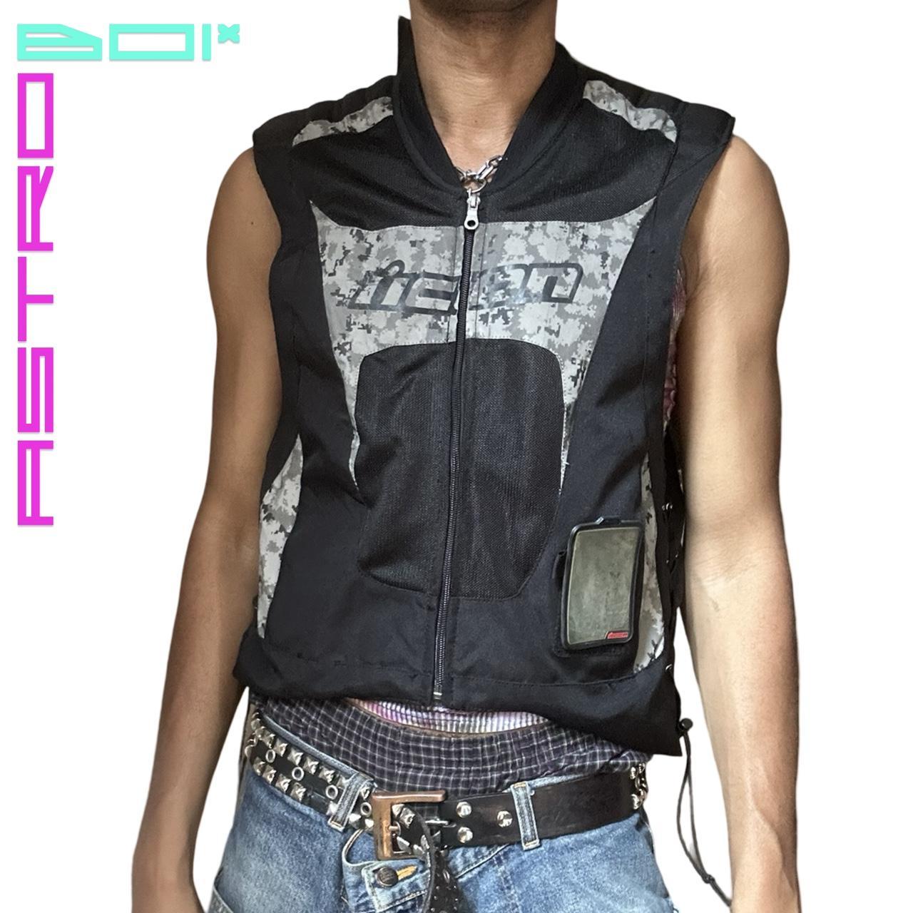 INTERCEPTOR BLACK REFLECTIVE BIKER VEST L-XL