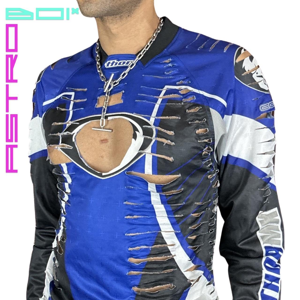 ASTROBOI* THOR SHREDDED BLUE MOTOCROSS JERSEY