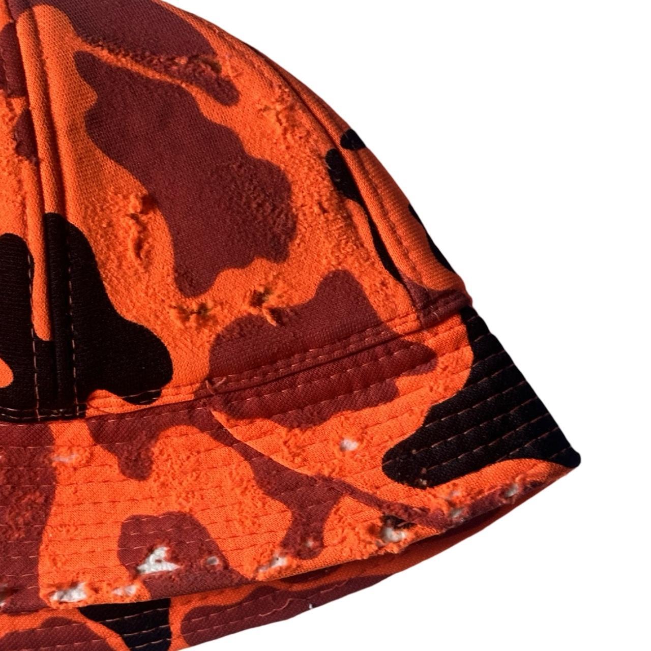 ASTROBOI* Orange Camouflage Distressed Bucket Hat