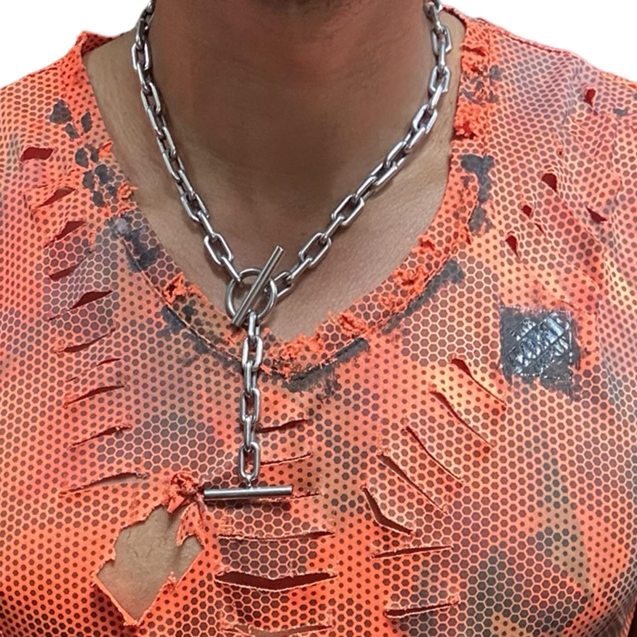 ASTROBOI* Home Depot Blaze Orange Grunge Camo Tank Top - neck