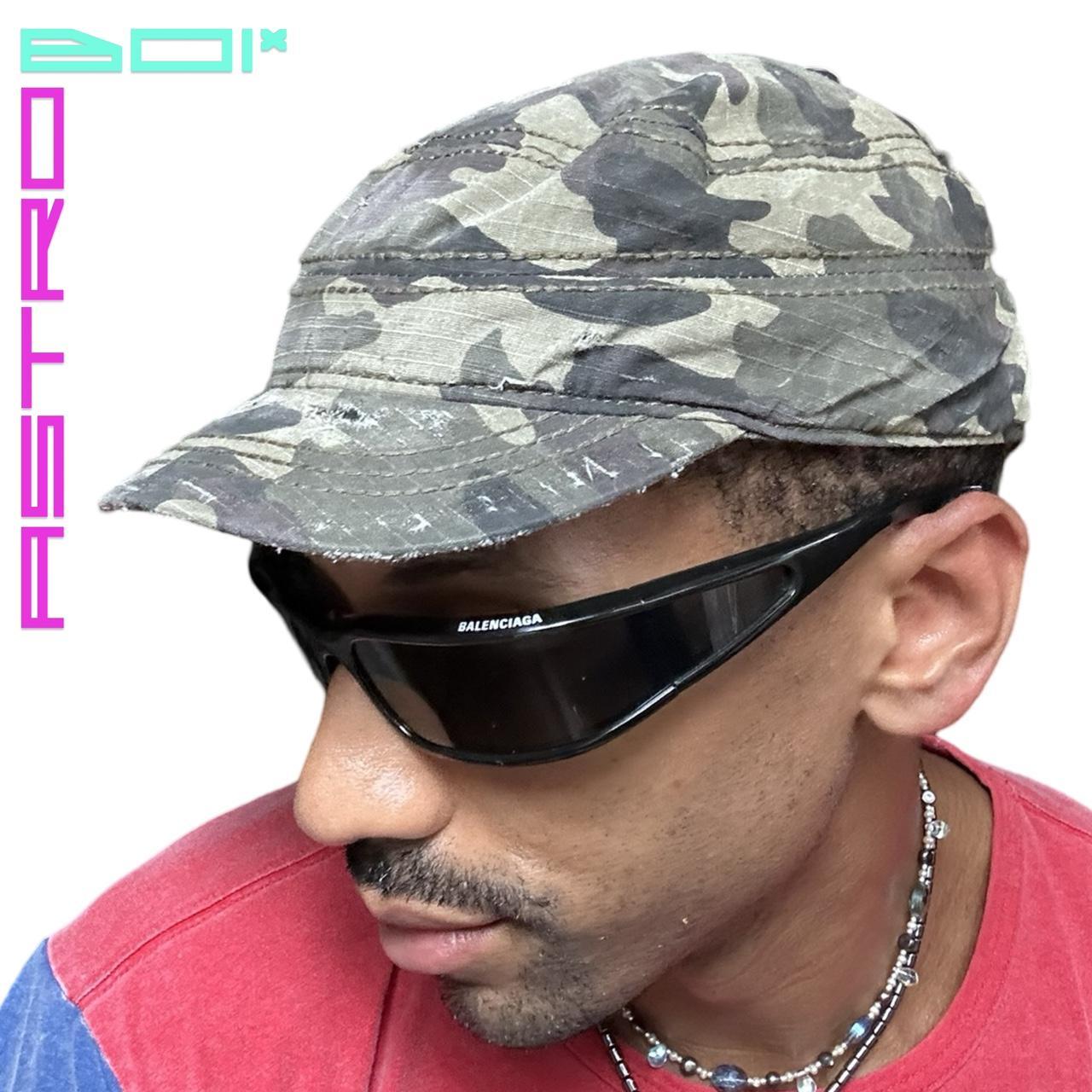 ASTROBOI* Y2K DISTRESSED GREEN CAMOUFLAGE HAT