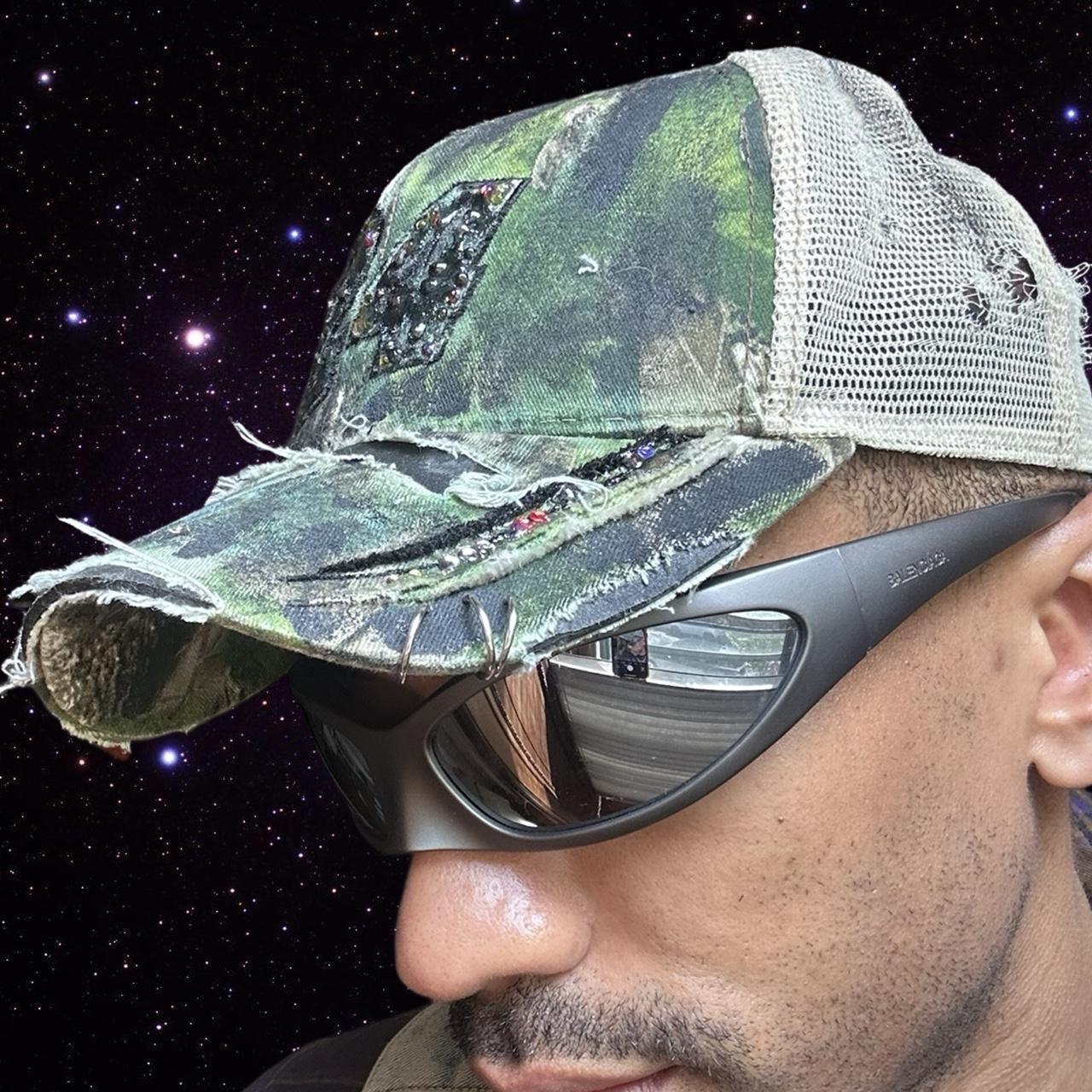 ASTROBOI* '24' Brown/Green Camouflage Racing Cap  - left 