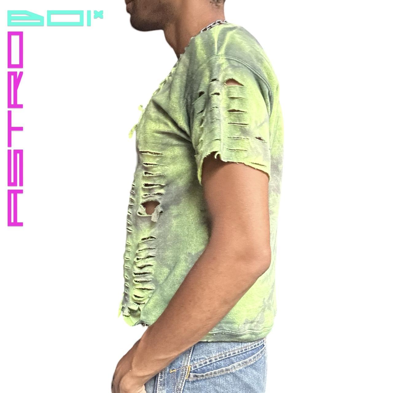 ASTROBOI* BRAT GREEN SHORT SLEEVE TIE DYE SWEATSHIRT _ LARGE