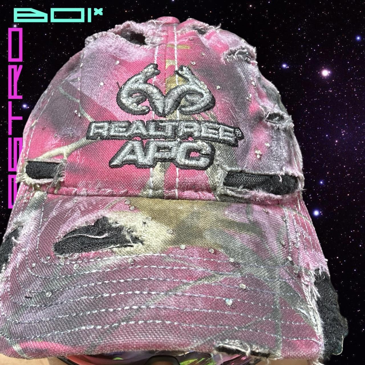 ASTROBOI* REAL TREE PINK RIPPED RHINESTONE HUNTING HAT