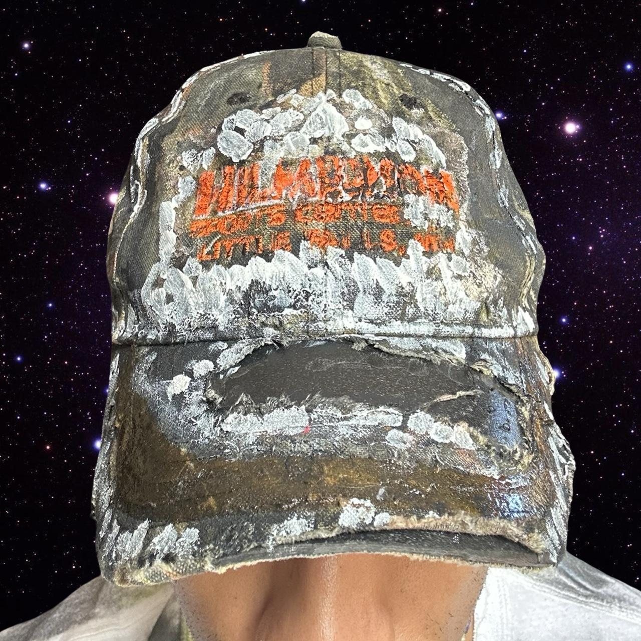 ASTROBOI* Brown Distressed Real Tree Painted Resin Hat - front 2