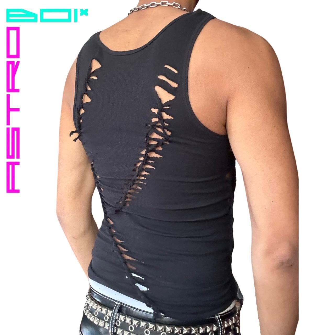 ASTROBOI* 'WEB' BLACK BRAIDED TANK TOP_ MEDIUM