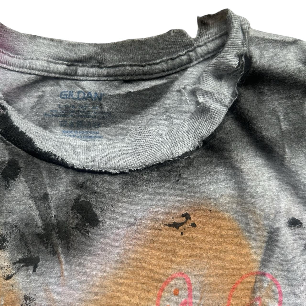 ASTROBOI* x Gildan 'Graffiti' Gray Painted Graphic T-shirt - tag