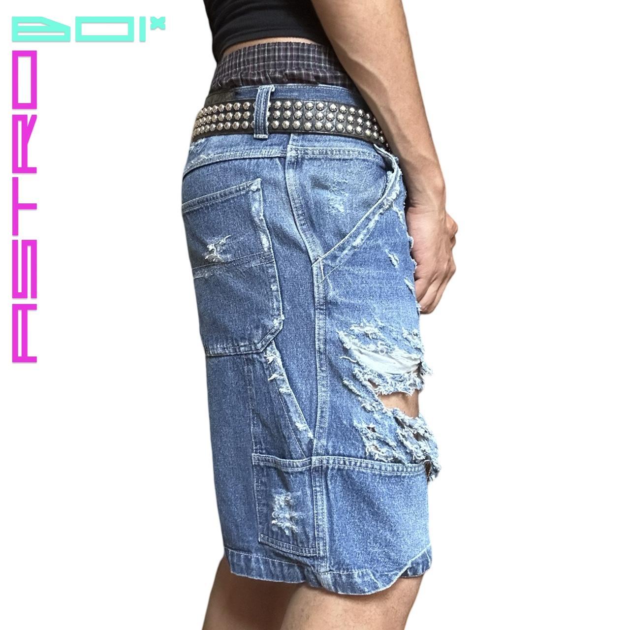 ASTROBOI* CXS21 TATTERED DENIM SHORTS_34"