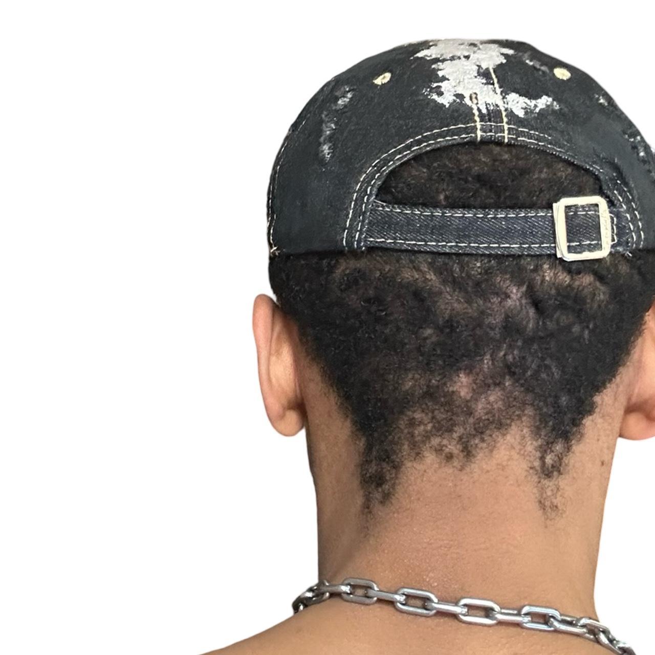 ASTROBOI* 'Neo' Black Distressed Rhinestone Denim Hat - back 