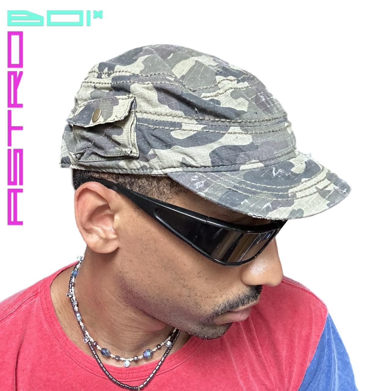 ASTROBOI* Y2K DISTRESSED GREEN CAMOUFLAGE HAT