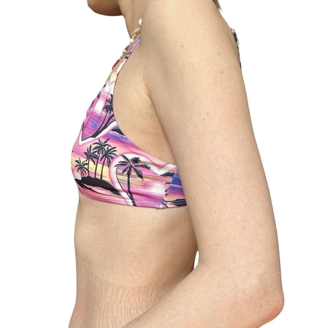 Frankies Bikinis Pink Y2K Hawaiian Sunset Bikini Top - left 