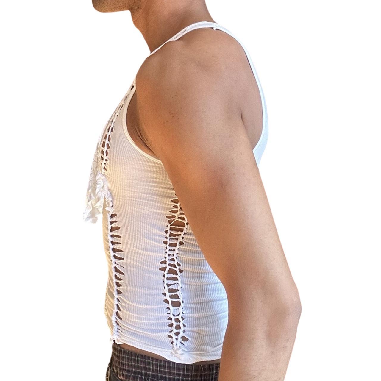 ASTROBOI* 'PARTING WAYS' WHITE BRAIDED TANK TOP