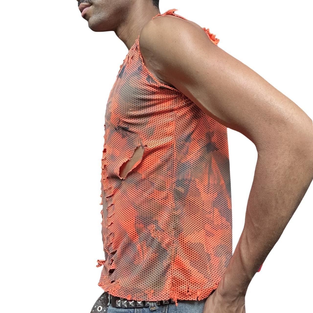 ASTROBOI* Home Depot Blaze Orange Grunge Camo Tank Top - left 