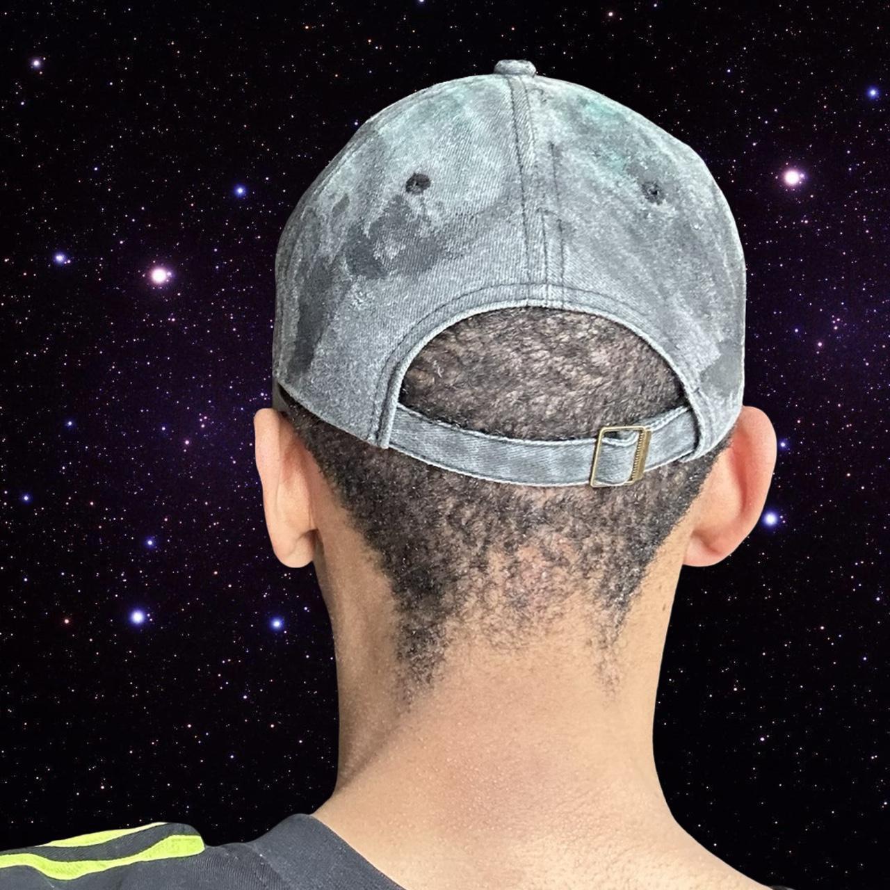 ASTROBOI* 'Enchanted' Black Distressed Rhinestone Resin Hat - back