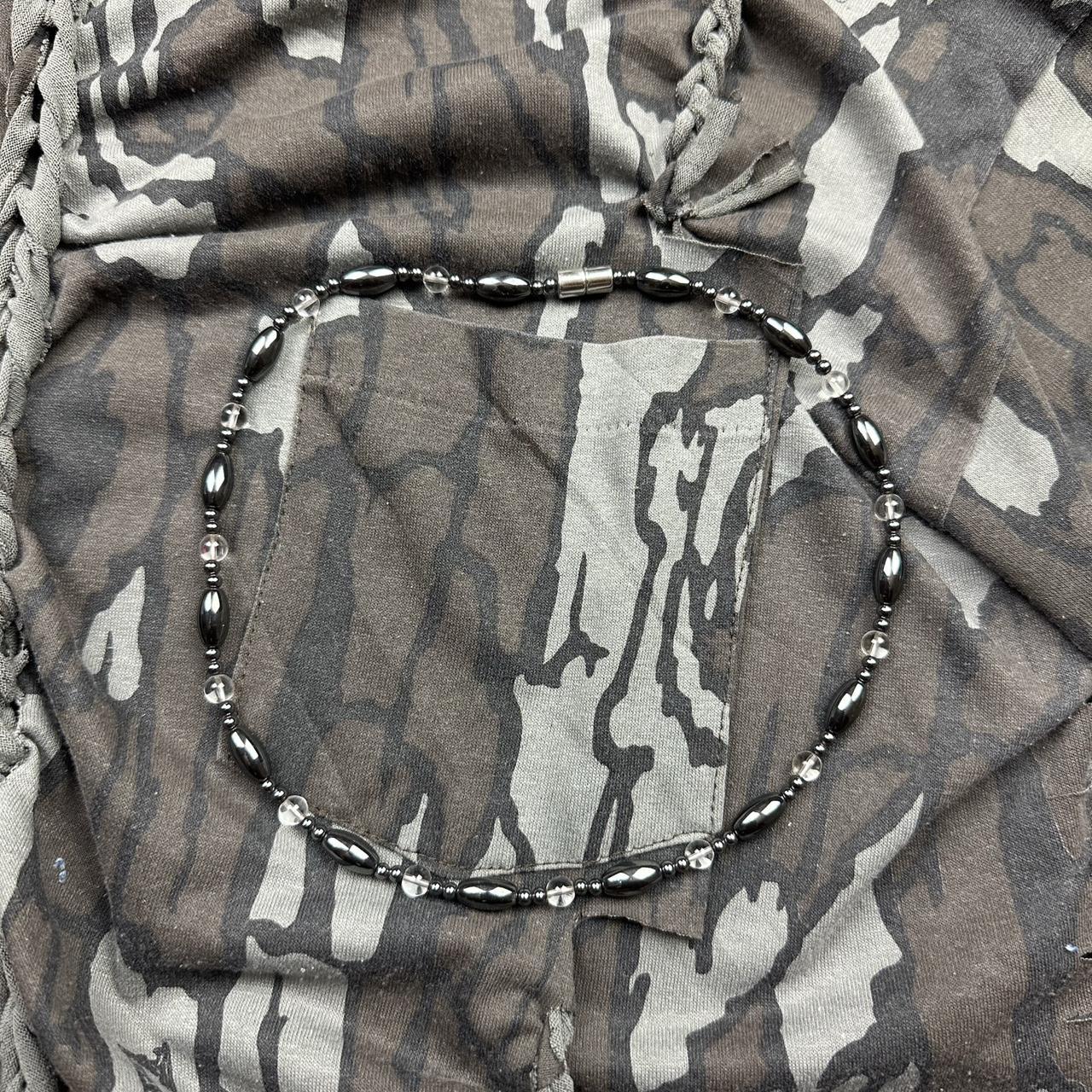 GUN METAL AND CLEAR SPACE X CHOKER