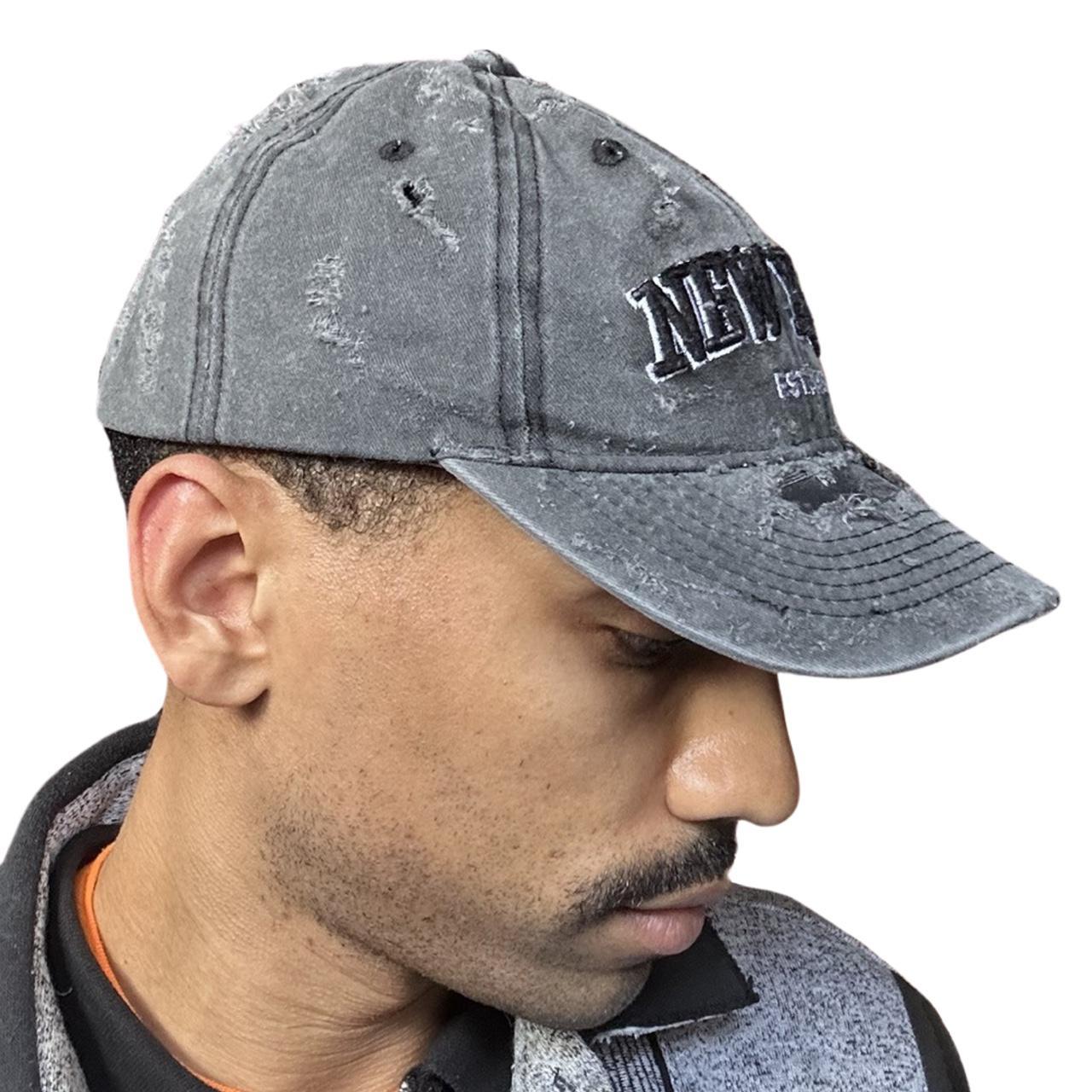 ASTROBOI* 'NEW YORK' BLACK DISTRESSED BASEBALL CAP