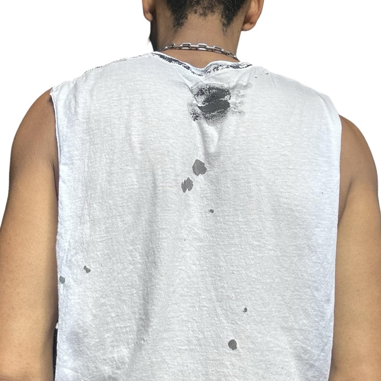ASTROBOI* x Hanes White & Black Painted Muscle Shirt - back 2