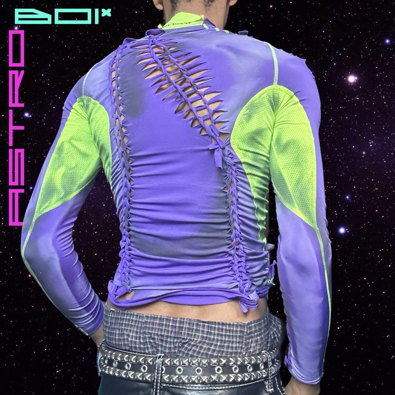 ASTROBOI* Nike Pro Purple/Green Braided Compression Top - Medium