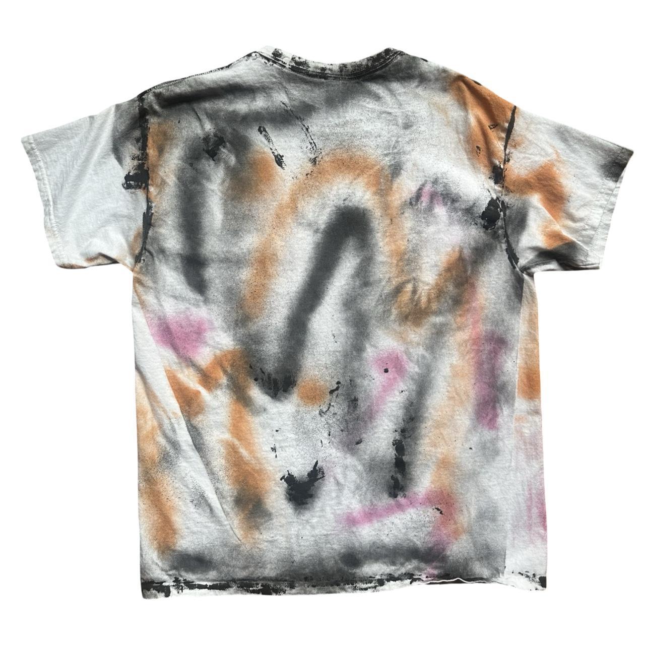 ASTROBOI* 'Swirls' White Painted Graphic T-shirt - flat back 