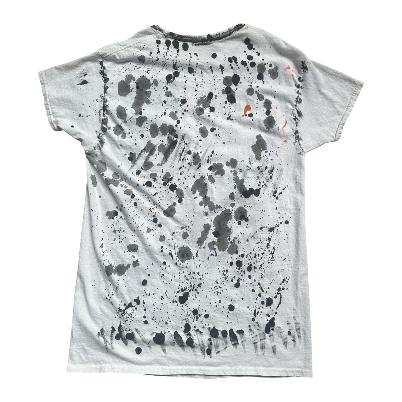 ASTROBOI* x Hanes 'Multicolor' White Painted Graphic T-shirt - flat back 