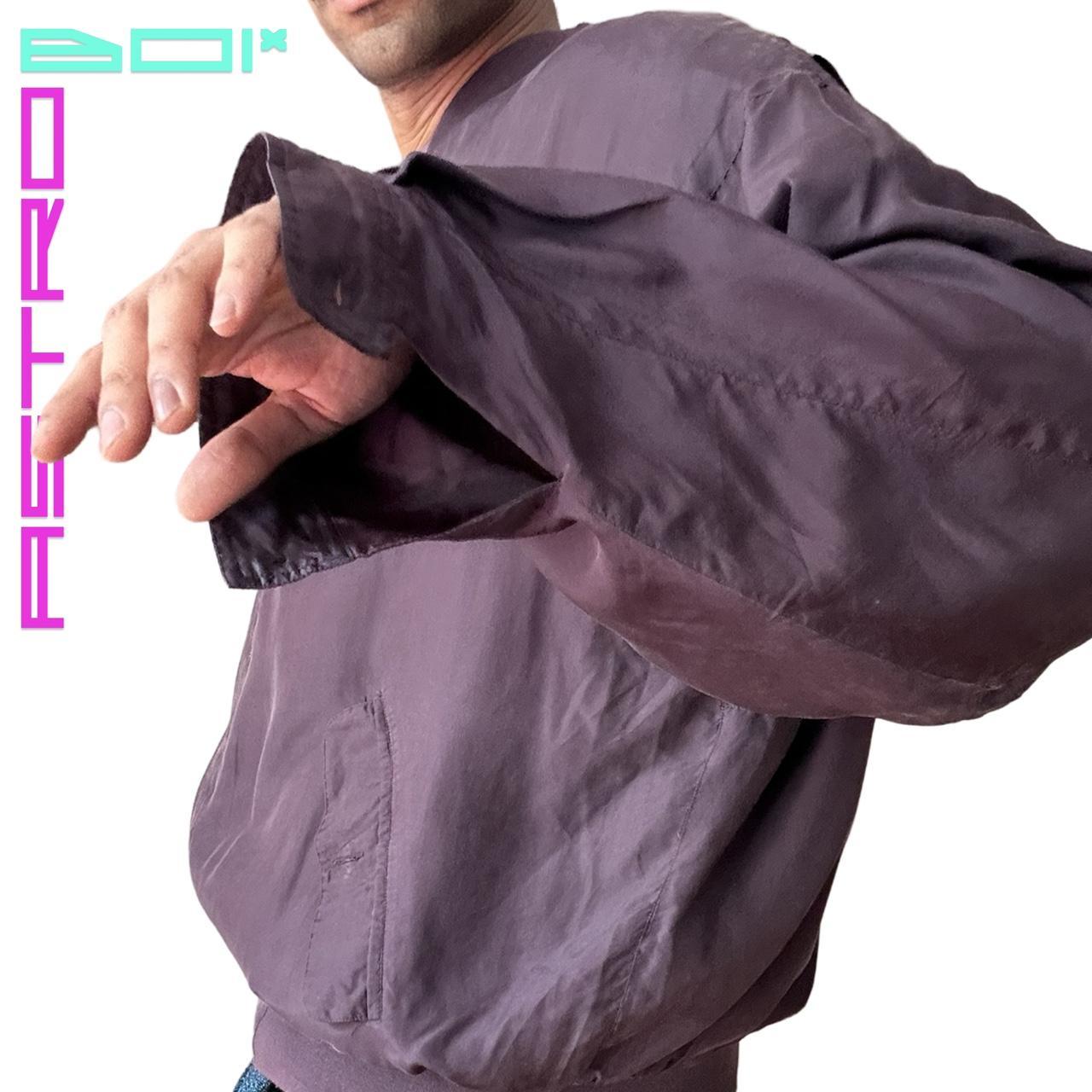 VINTAGE PURPLE SILK OVERSIZED SPRING BOMBER JACKET _ XL