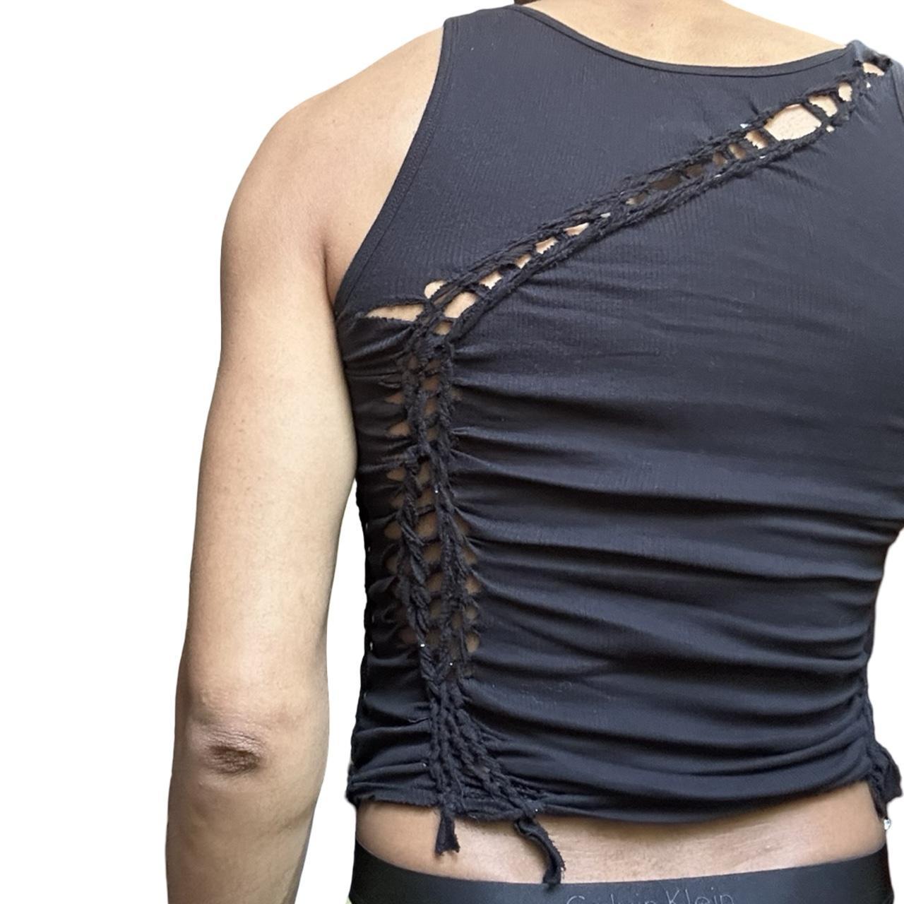 ASTROBOI* 'Morningstar' Black Twist Braided Tank Top – back 