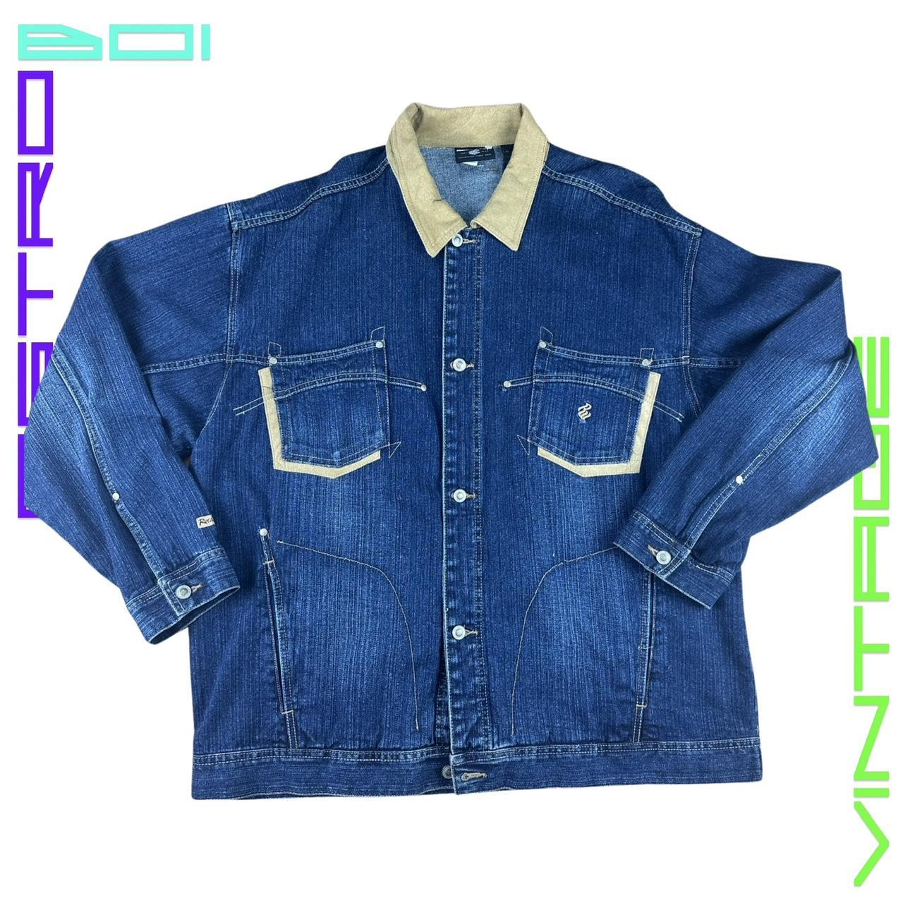 VINTAGE PHAT FARM BLUE OVERSIZED DENIM JACKET_ XXL