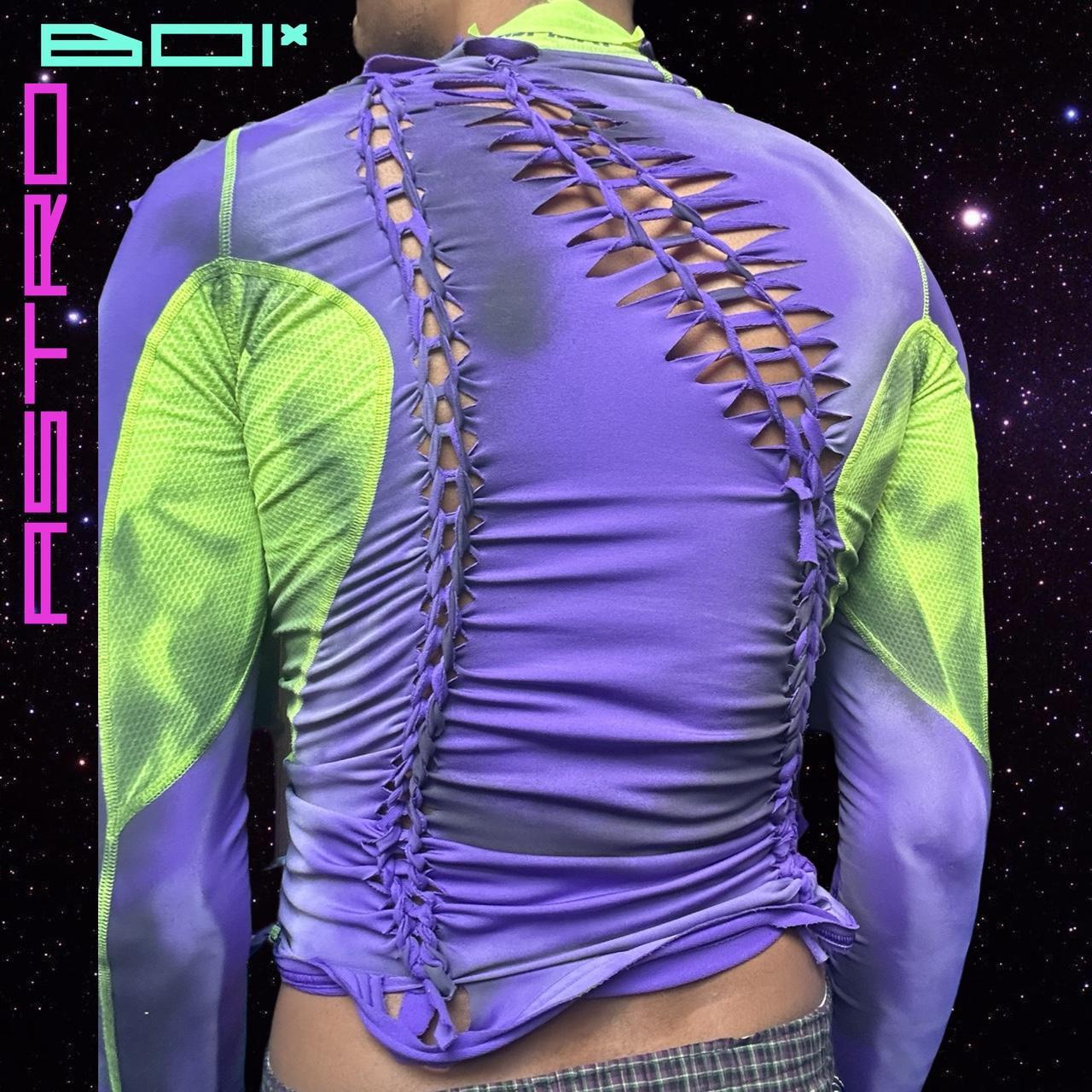 ASTROBOI* Nike Pro Purple/Green Braided Compression Top - Medium