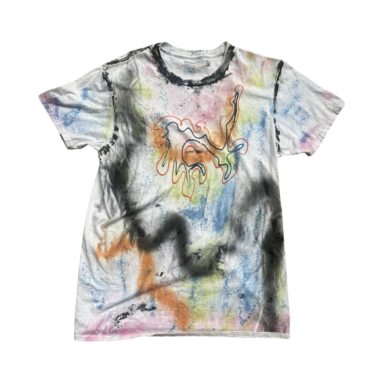 ASTROBOI* 'Pangea' White Painted Graphic T-shirt - flat front 