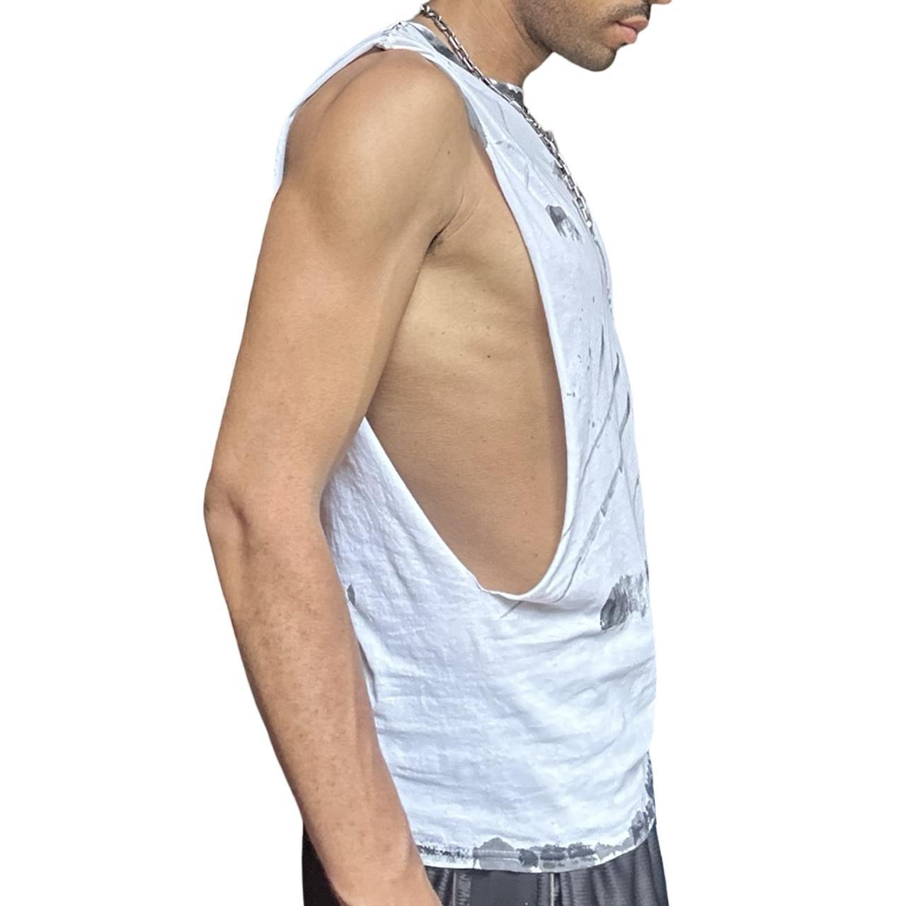 ASTROBOI* x Hanes White & Black Painted Muscle Shirt - right 