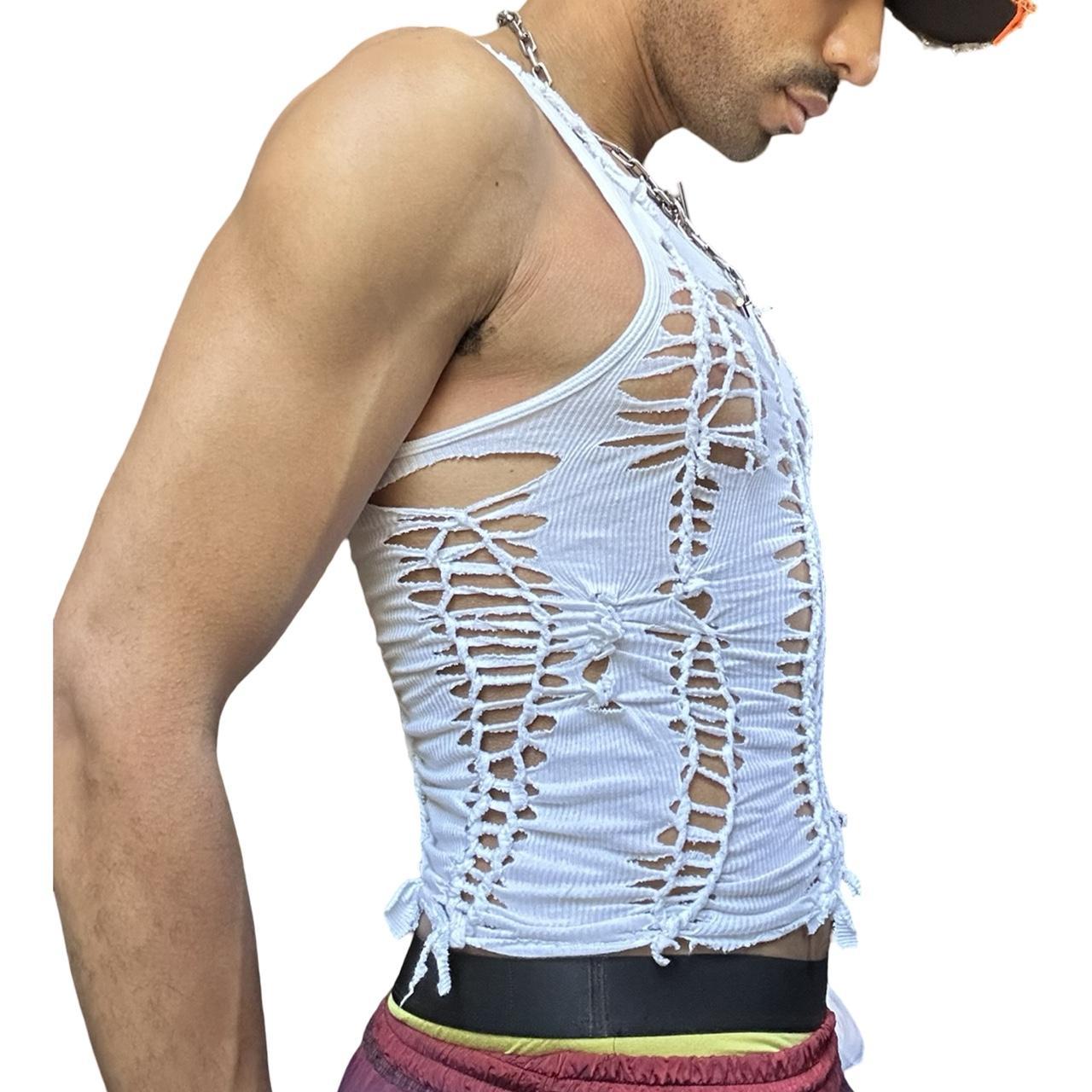 ASTROBOI* 'Trinity' White Twist Braided Tank Top – right 