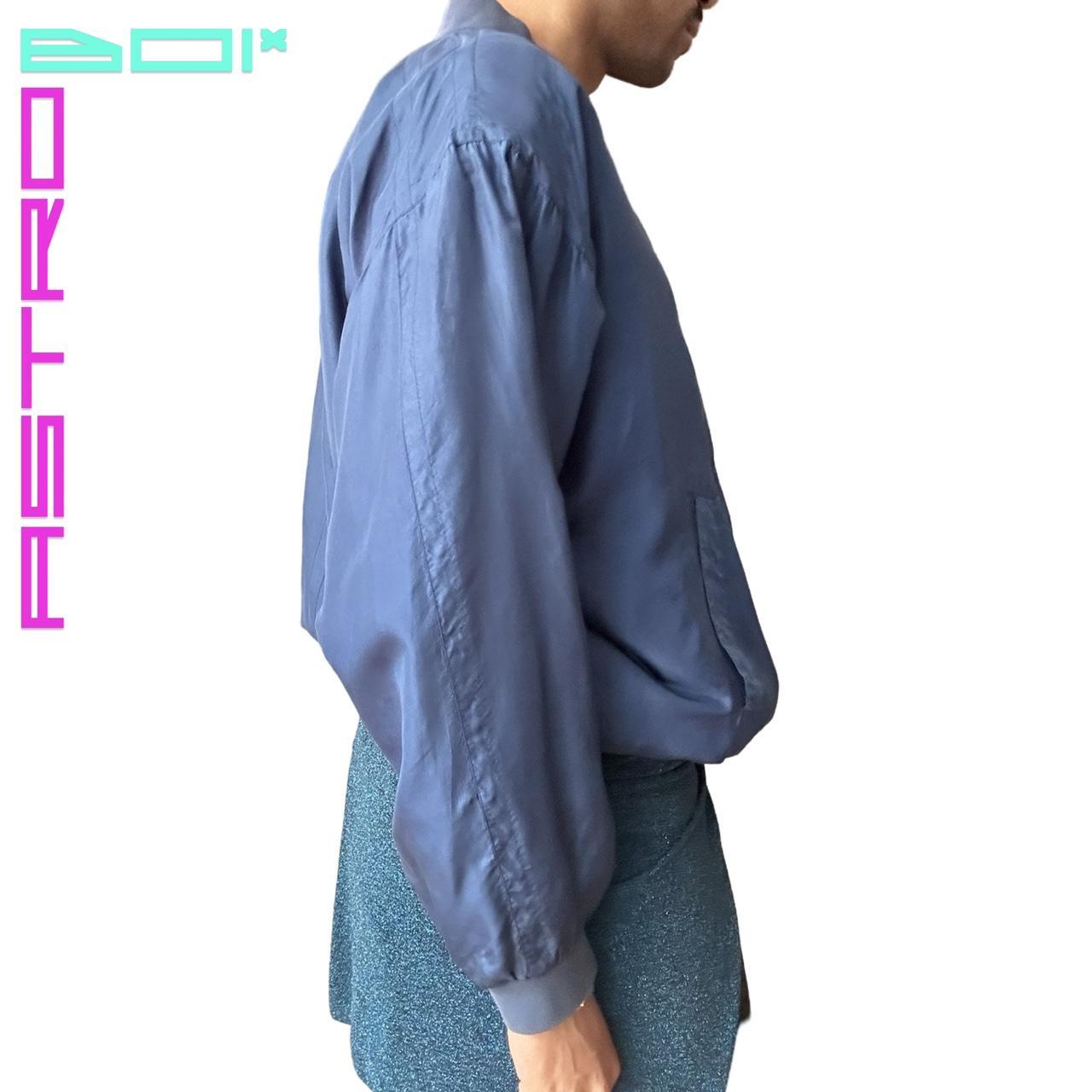 VINTAGE BLUE SILK OVERSIZED BOMBER JACKET _ XL