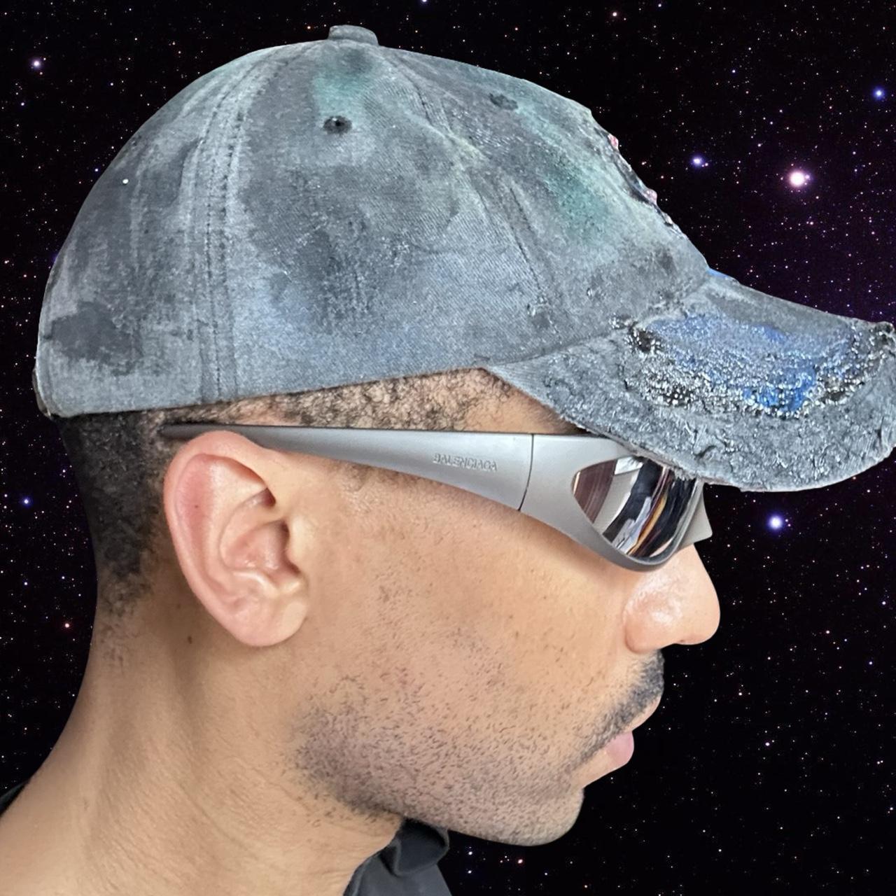 ASTROBOI* 'Enchanted' Black Distressed Rhinestone Resin Hat - right