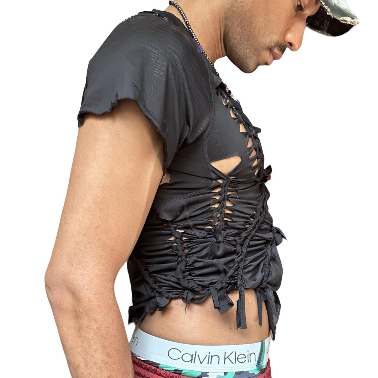ASTROBOI* Nike Black/Blue Futuristic Twist Braided T-Shirt  - right