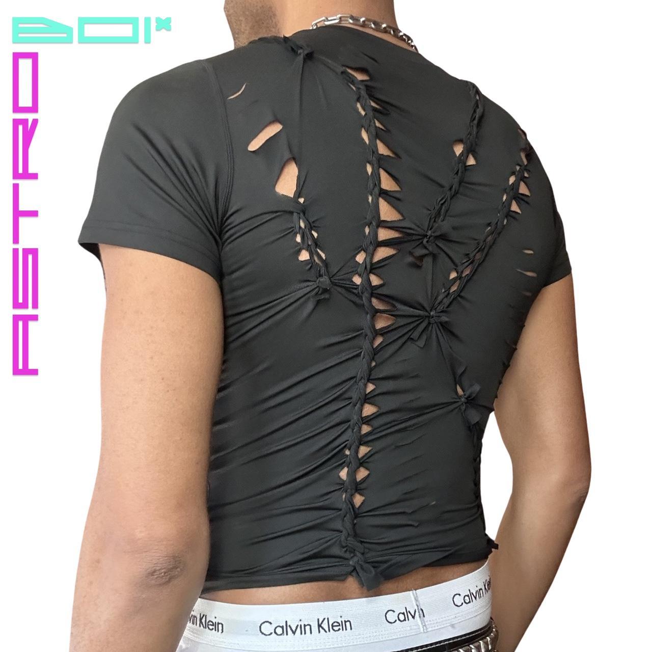 ASTROBOI 'LINES' BLACK BRAIDED COMPRESSION SHIRT