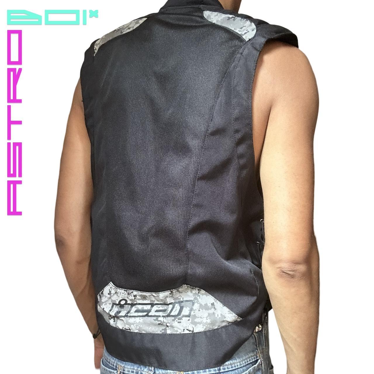 INTERCEPTOR BLACK REFLECTIVE BIKER VEST L-XL