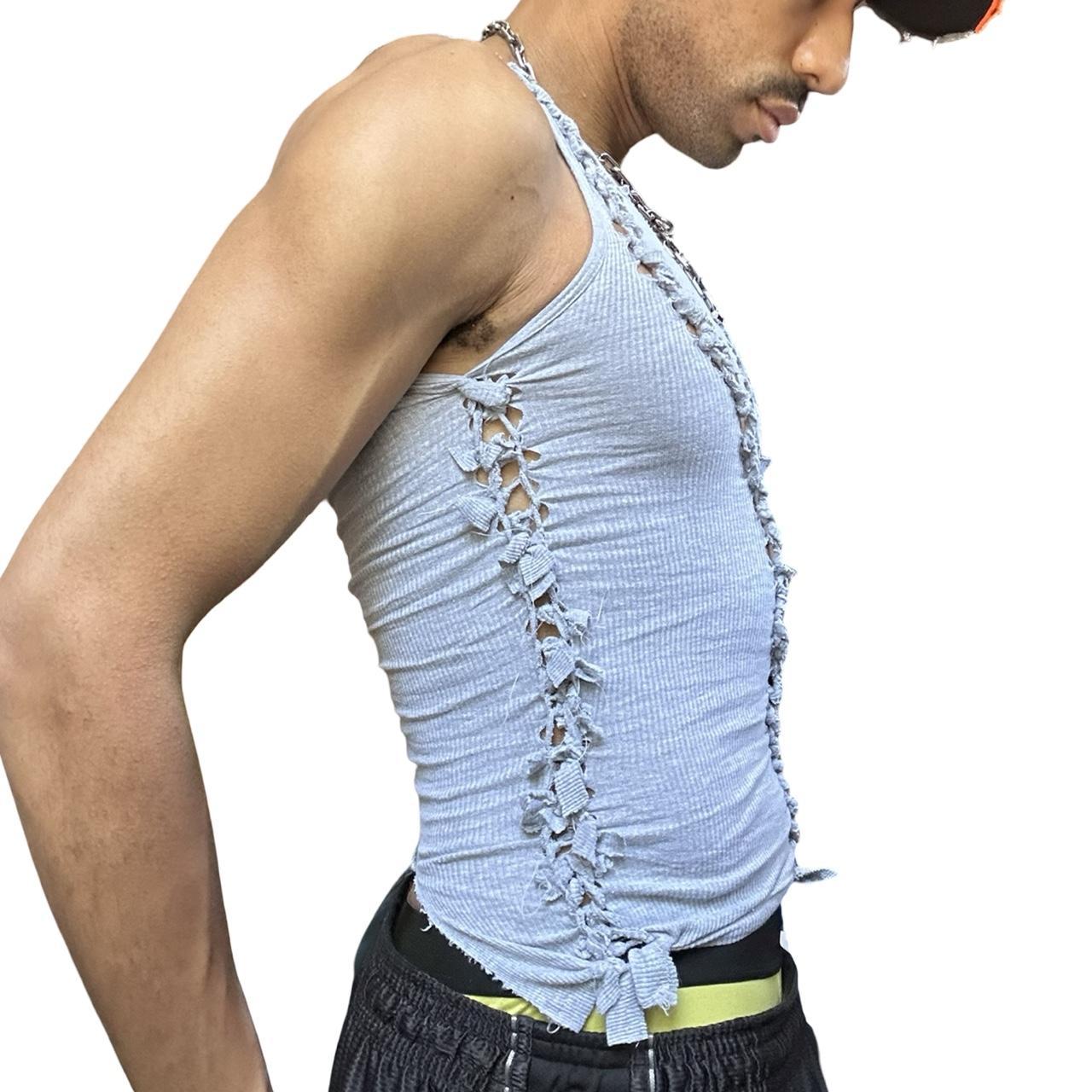ASTROBOI*&nbsp;'Diagonals' Gray Twist Braided Tank Top – right 
